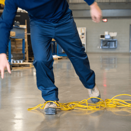 someone falling which could have been prevented by utilising occupational health 